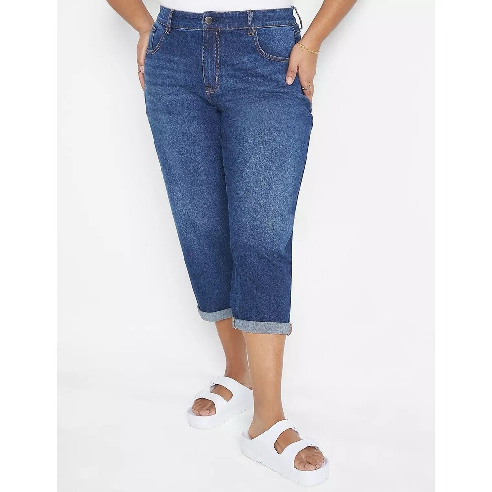 LANE BRYANT Flex Magic Waistband Signature Fit Mid-Rise BF Capri Jeans Size 18 - Picture 3 of 11
